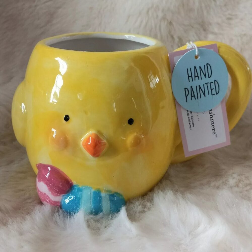 New Viral Cupcakes and Cashmere Spring Chick Easter Egg Coffee Cup Mug Yellow
